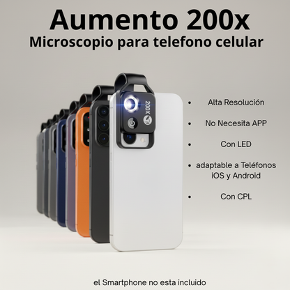 Lente de microscopio para teléfono