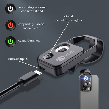 Lente de microscopio para teléfono