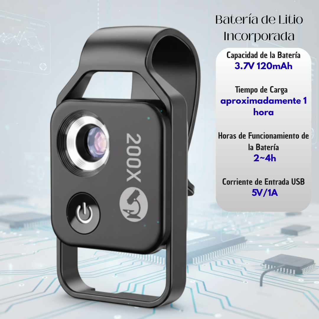 Lente de microscopio para teléfono